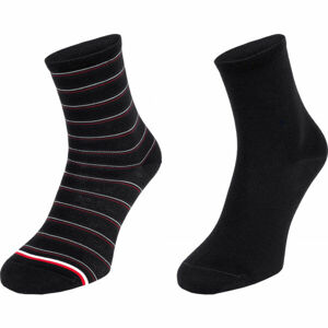 Tommy Hilfiger WOMEN SHORT SOCK 2P PREPPY Dámské ponožky, černá, velikost