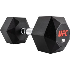 UFC OCTAGON DUMBBELL 20 KG Jednoruční šestihranná činka, černá, velikost 20 KG