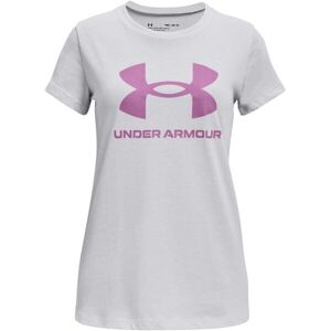 Under Armour LIVE SPORTSTYLE GRAPHIC Dívčí triko, šedá, veľkosť M