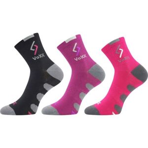 Voxx S-TRONIK 3P Dívčí ponožky, černá, velikost 20-24
